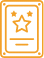Orange plaque with a star and lines below it.