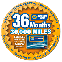 A NAPA 36 month warranty logo
