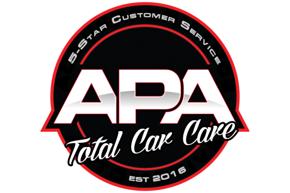 Carfax Top Shop, Auto repair in Queen Creek, AZ by APA Total Car Care. Image of the shop’s logo featuring “APA Total Car Care” with a 5-star customer service badge, representing trusted service and commitment to quality since 2016.